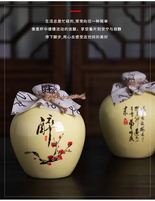 泡酒瓶子泡酒坛子陶瓷酒瓶古风的空酒瓶家用白酒装密封存酒坛子小酒壶