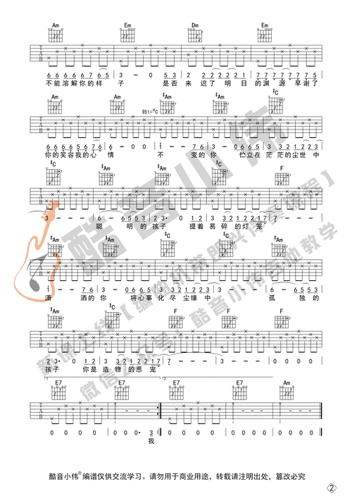 你的样子吉他谱-2