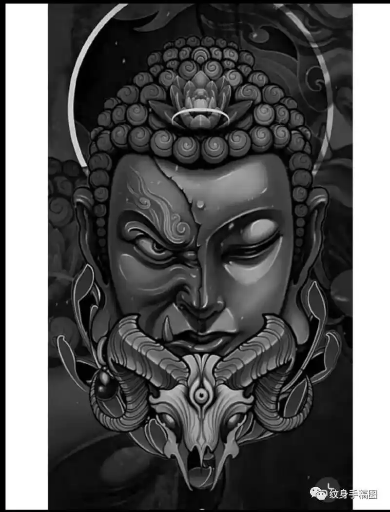 一念善恶半佛半魔纹身 纹身也清新 我的纹身分享 一念成佛一念成魔