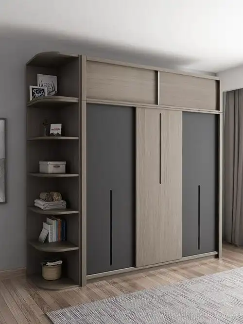 采购2021秋简约定制衣柜整体卧室衣橱烤漆镜面推拉门迷你衣帽间全屋