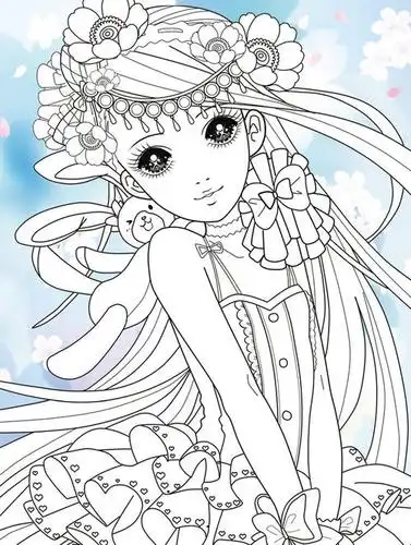 童话公主的简笔画上色