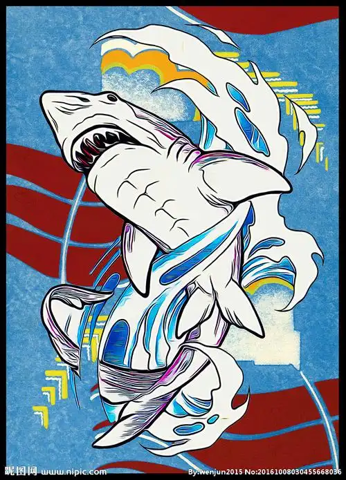 鲨鱼装饰画图片