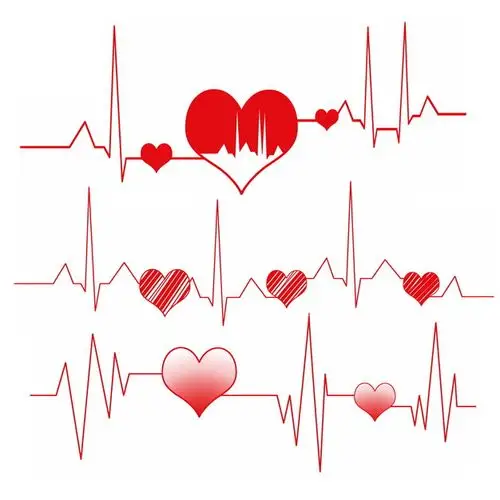 红色心电图和红心图案575299png图片素材
