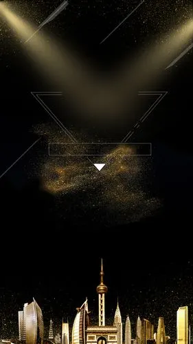 商务金色房产广告h5背景