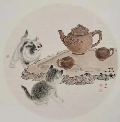 欣赏| 刘白山工笔画猫17图 灵动活泼 极为传神