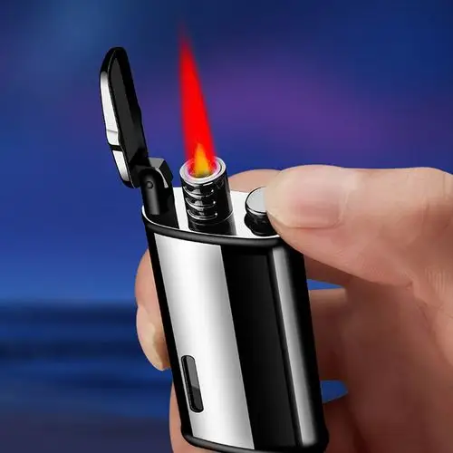 气体充气防风打火机红焰金属耐用简约点烟器定制充气打火机