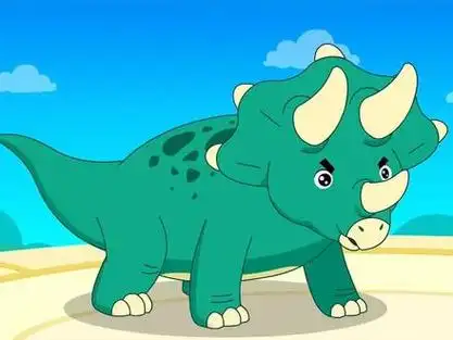 三角龙,恐龙世界#儿歌100首最火 #儿童益智动画 #动画儿歌 #经典早教