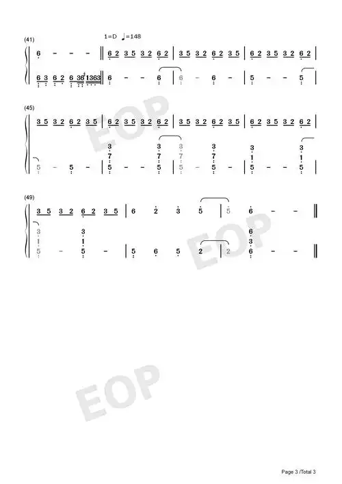 风の呗 piano solo ver-信仰は儚き人间の为に双手简谱预览3