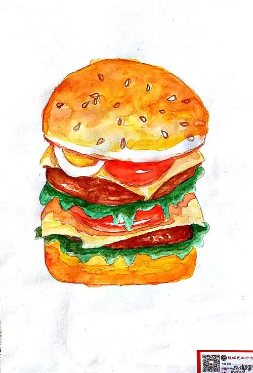 《水彩汉堡》金水湾暑假班素描基础班周五上午