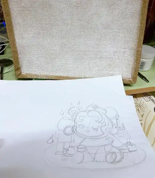 手绘之muji麻布包改造