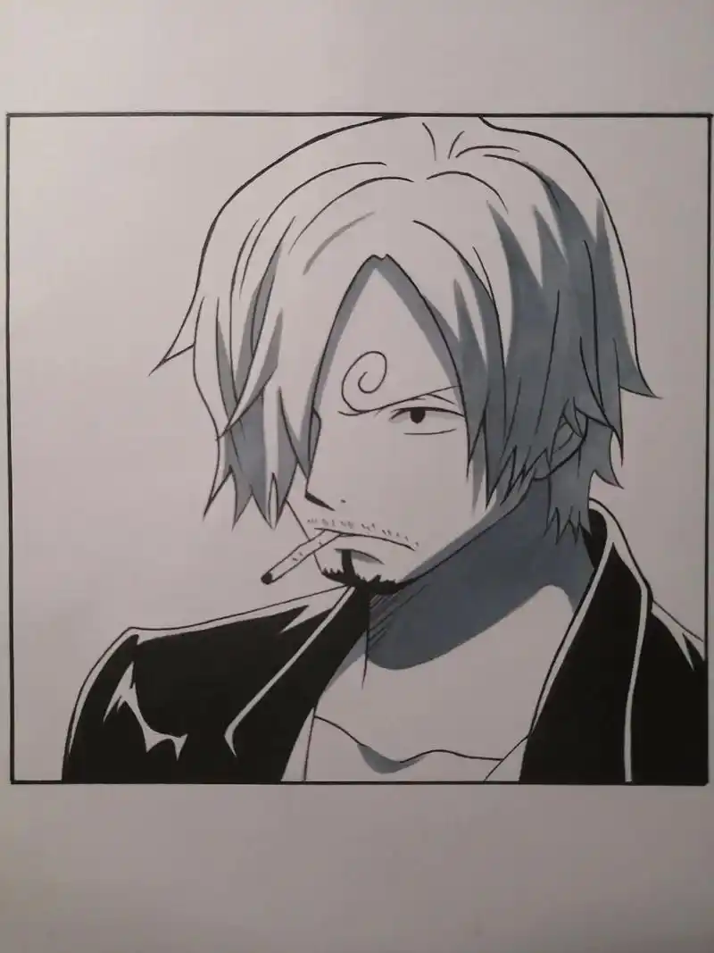 教大家画个山治#图文伙伴计划 #绘画过程 #海贼王 #山治  - 抖音