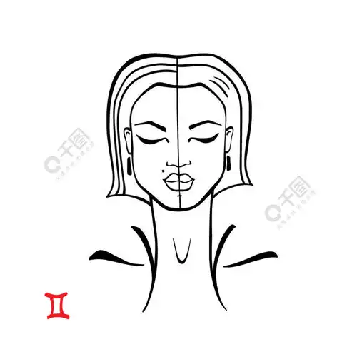 双子座十二生肖美丽的时尚女孩双子座十二生肖集合美丽的水墨时尚生肖