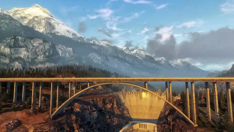 峡谷,水坝,桥梁,日落,4k,超高清,照片图片,4k高清风景图片,娟娟壁纸