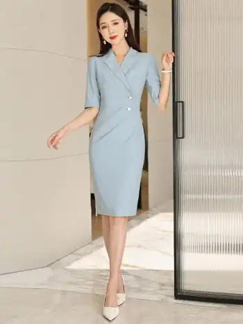 裙工装职业装女装套装珠宝店美容院美容院物业售楼部工作服商务正装