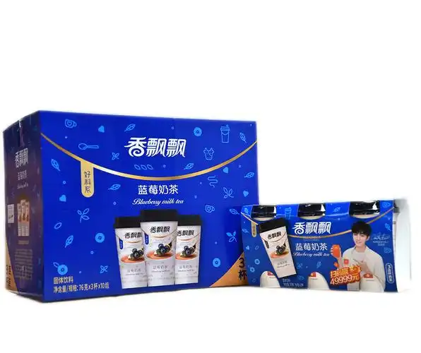 香飘飘奶茶 蓝莓味奶茶76g*30杯整箱装