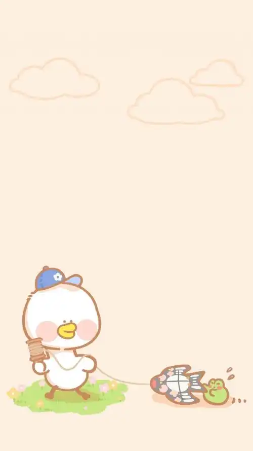 可爱卡通豆酱萌鸭背景图