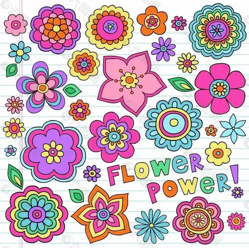 可爱儿童画花朵