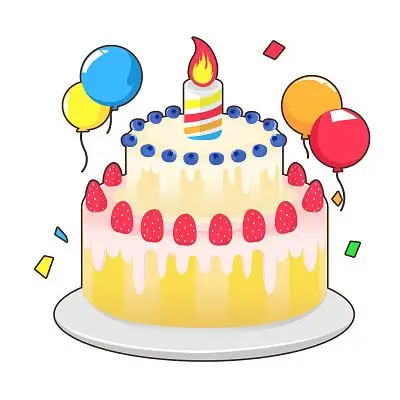 手绘卡通生日蛋糕原创素材