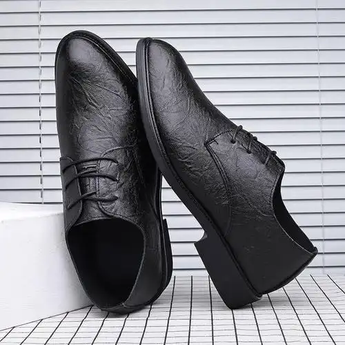 潮流商务正装男士皮鞋男鞋春秋夏季皮鞋青年韩版英伦黑色休闲鞋