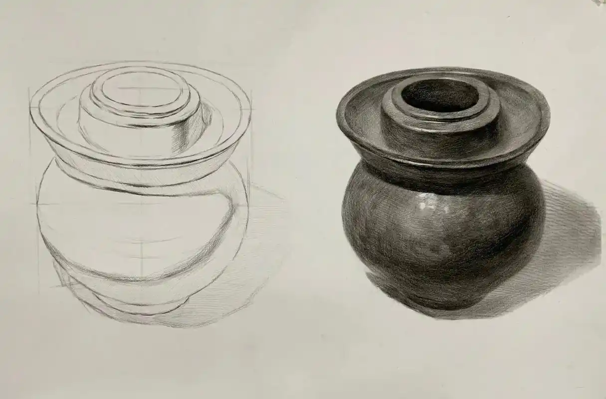 深色坛子.#泡菜坛子 #素描单体 - 抖音