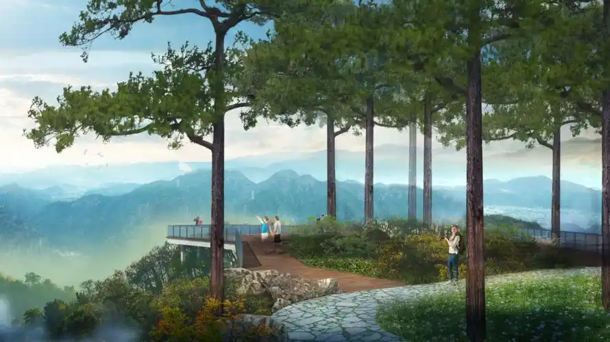 飞泉景区观景平台效果图