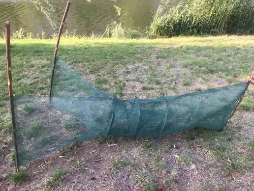 拦河网虎口网袖子捕鱼网八字网拦鱼网捕渔笼渔具飞机网竹竿龙虾笼