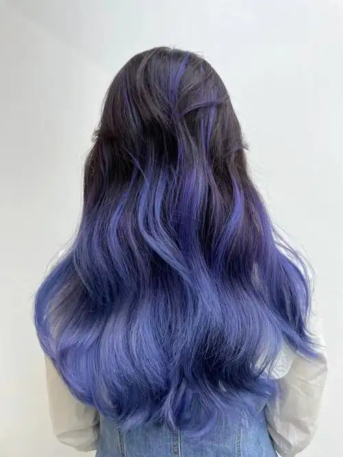 深蓝色渐变巴黎画染也太好看了!