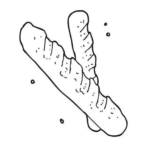 黑白,卡通,法棍面包_高清图片_全景视觉