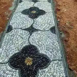 白色鹅卵石天然雨花石庭院园艺铺路铺地造景装饰白色石头鹅软暖o