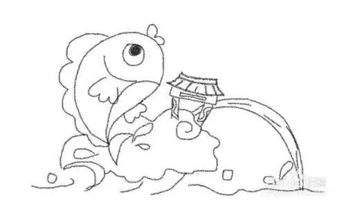 小鲤鱼跳龙门怎么画