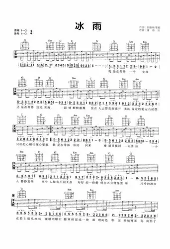 冰雨吉他谱刘德华