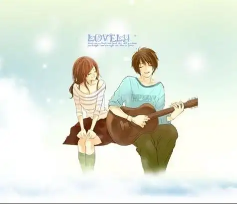 动漫情侣头像一左一右 男的弹吉他 女的听 ,求啊!