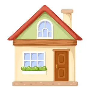 卡通房子.矢量插画照片