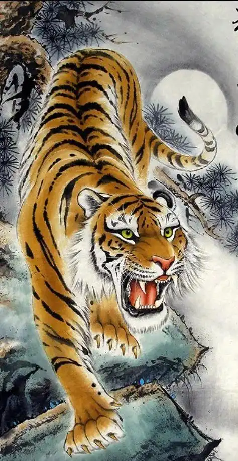 猛虎下山图,精美的手机图片