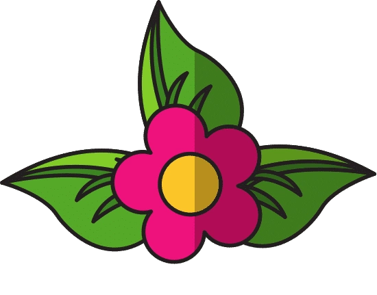 花与叶的矢量flowerwithleavesvector