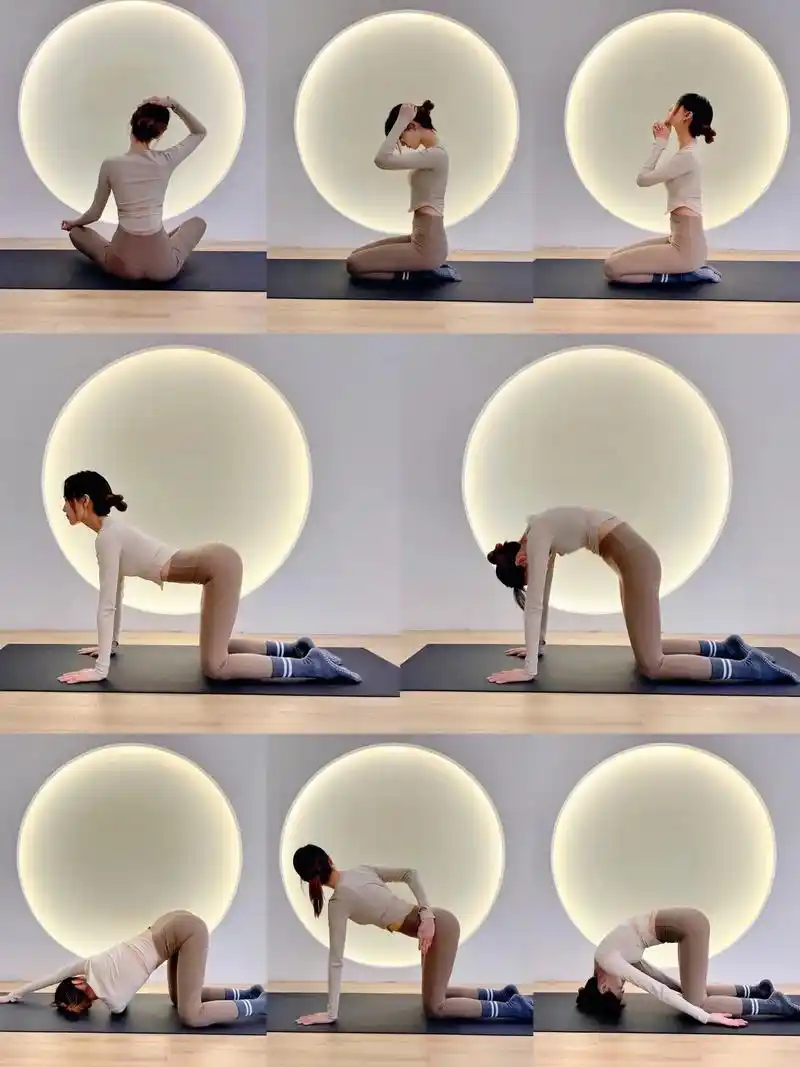 分享一组肩颈理疗瑜伽体式