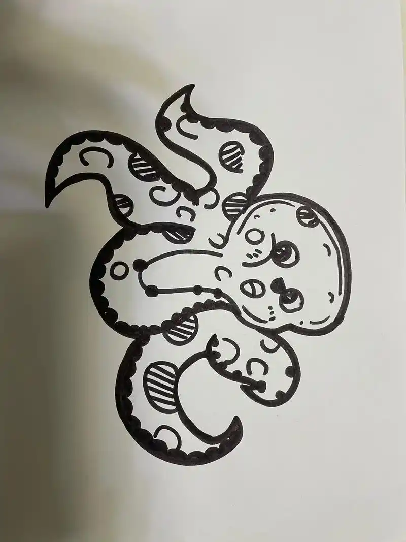 小章鱼#让艺术生活自然发生 #儿童创意美术作品 #生活一定要 - 抖音