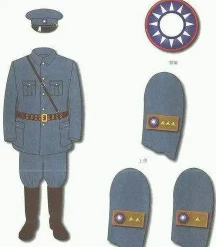 为什么抗日时期国民党军队军服有黄色和蓝色的