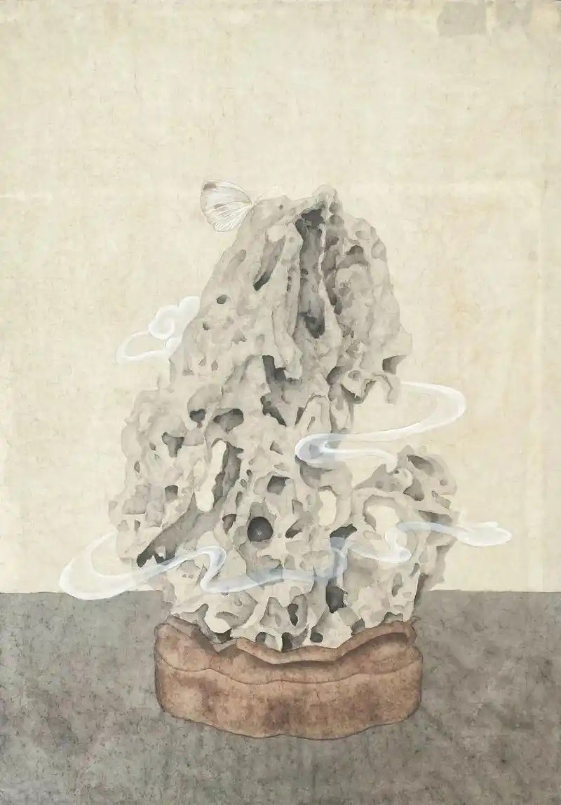 太湖石.#东方美学 #工笔画 #原创作品 #生活美学 #国风 - 抖音