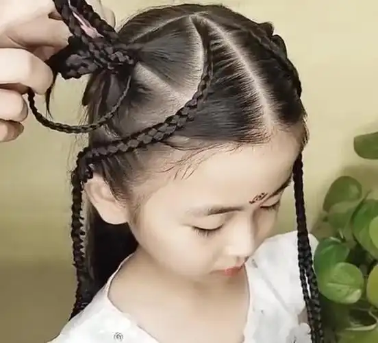 儿童时尚哪吒头!家里有闺女就这样扎头发!可爱爆了!