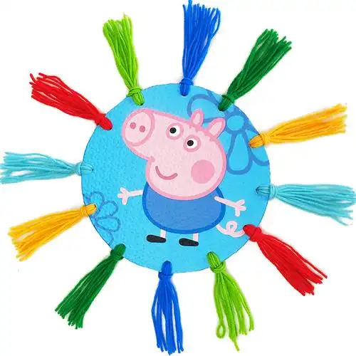 幼儿园手工手工制制作毛线泡沫安全飞盘亲子户外飞盘