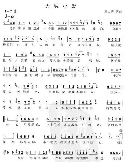 大城小爱总谱