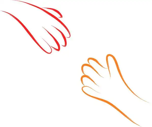 援助之手,两只手帮助概念向量