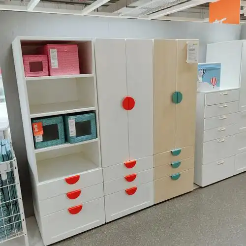 衣柜宜家玛斯塔普拉拉萨储物组合带门儿童白色衣柜