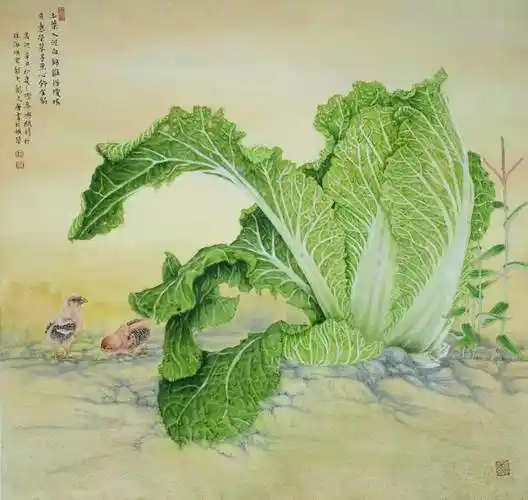 中国画白菜第一人:龙文会作品欣赏_艺术节_全国性_工笔画