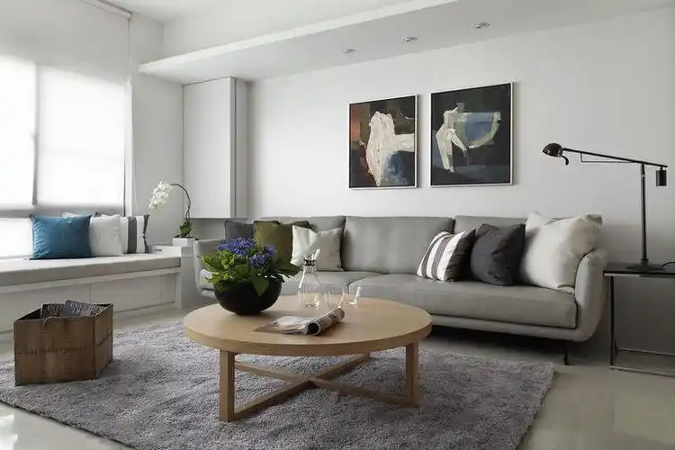 现代简约三居室客厅壁纸装修效果图大全