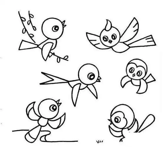 一群小鸟的简笔画 小鸟简笔画 - 儿童简笔画大全