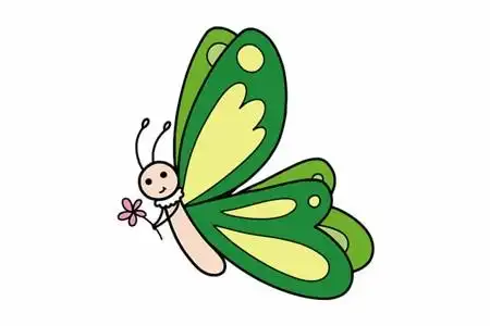 轻松画蝴蝶简笔画彩色可爱 步骤教程