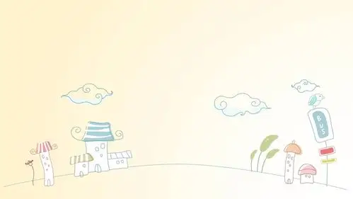 10张可爱卡通插画风格ppt背景图片