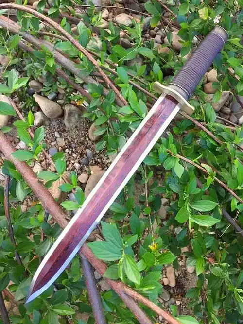 正品龙泉宝剑龙泉刀剑花纹钢发红血刃剑短刀短剑小刀小剑未开刃